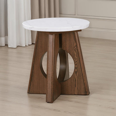 Lemvig White/Brown Oak End Table - Ornate Home