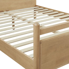 Leni Light Oak Heathered Ivory Full Size Wood Platform Bed Frame - Ornate Home