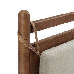 Leni Walnut Heathered Ivory Full Size Wood Platform Bed Frame - Ornate Home