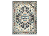 Leningston Black/Cream/Blue 5' x 7' Washable Rug - Ornate Home