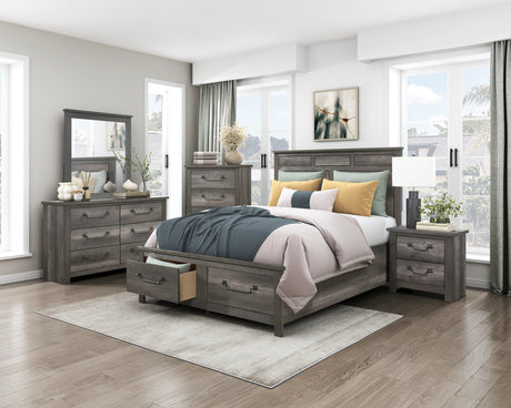 Lenior Gray 5-Piece Queen Bedroom Set - Ornate Home