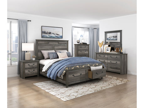 Lenior Gray 5-Piece Queen Bedroom Set - Ornate Home