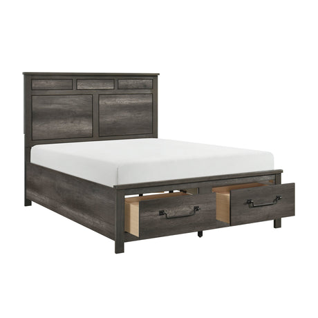 Lenior Gray Eastern King Platform Bed - Ornate Home