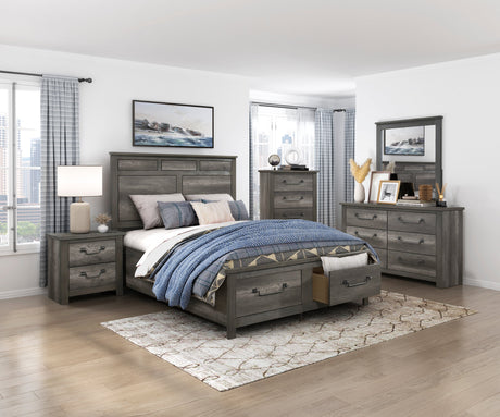 Lenior Gray Eastern King Platform Bed - Ornate Home