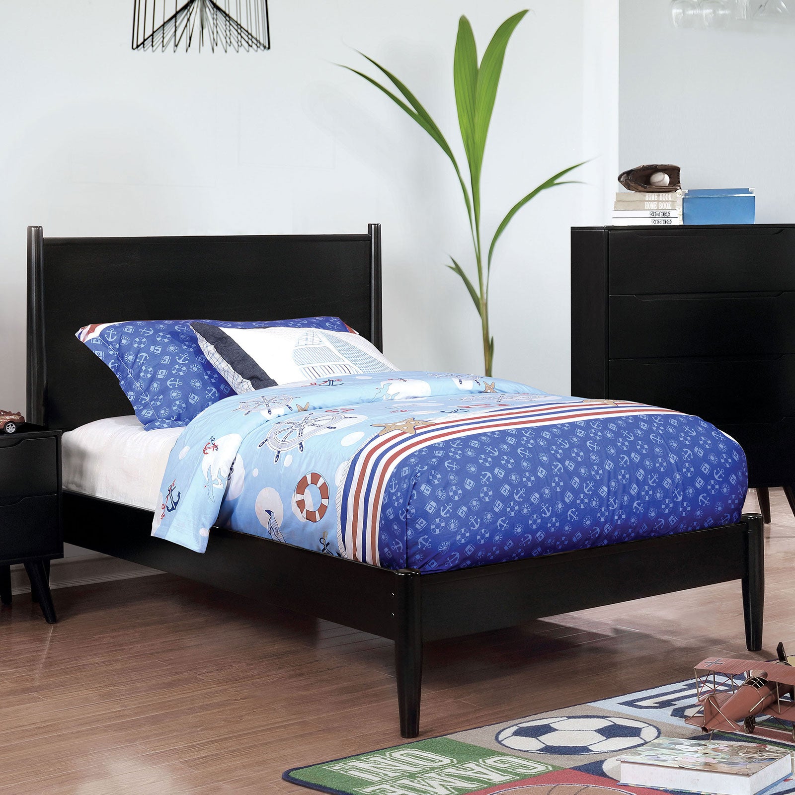 Lennart Black 4 Pc. Twin Bedroom Set - Ornate Home