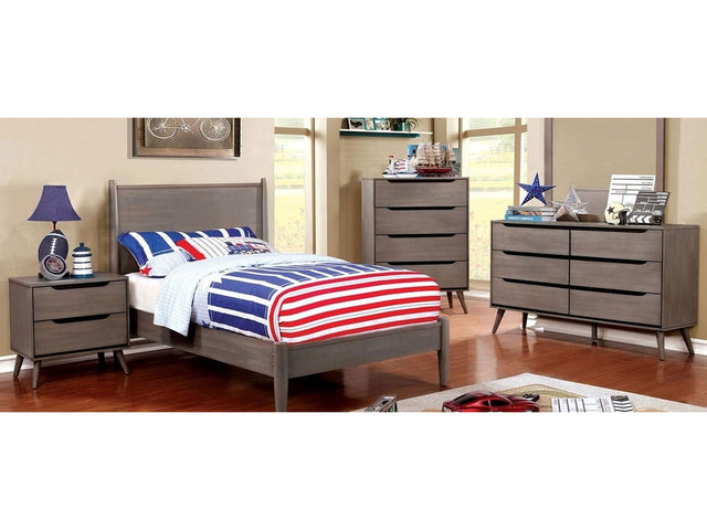 Lennart Gray 4 Pc. Twin Bedroom Set - Ornate Home