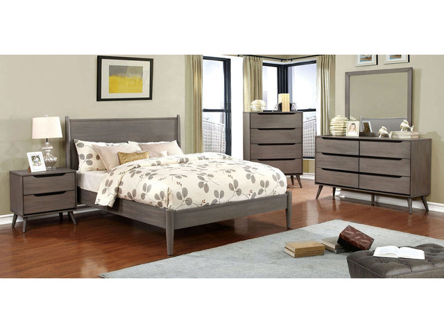 Lennart Gray 5 Pc. Queen Bedroom Set w/ 2NS - Ornate Home