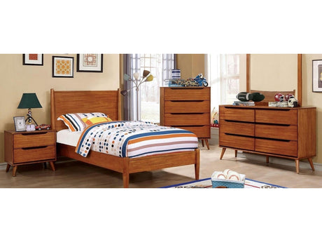 Lennart Oak 4 Pc. Twin Bedroom Set - Ornate Home