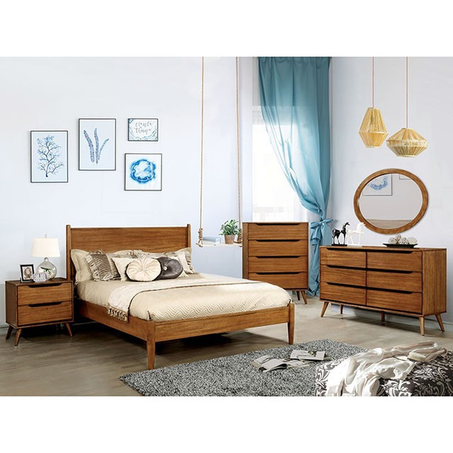 Lennart Oak Queen Bed - Ornate Home