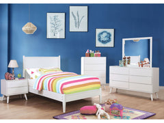 Lennart White 4 Pc. Twin Bedroom Set - Ornate Home
