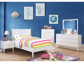 Lennart White 4 Pc. Twin Bedroom Set - Ornate Home