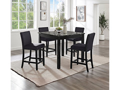 Lennon Black 5-Piece Counter Height Set - Ornate Home