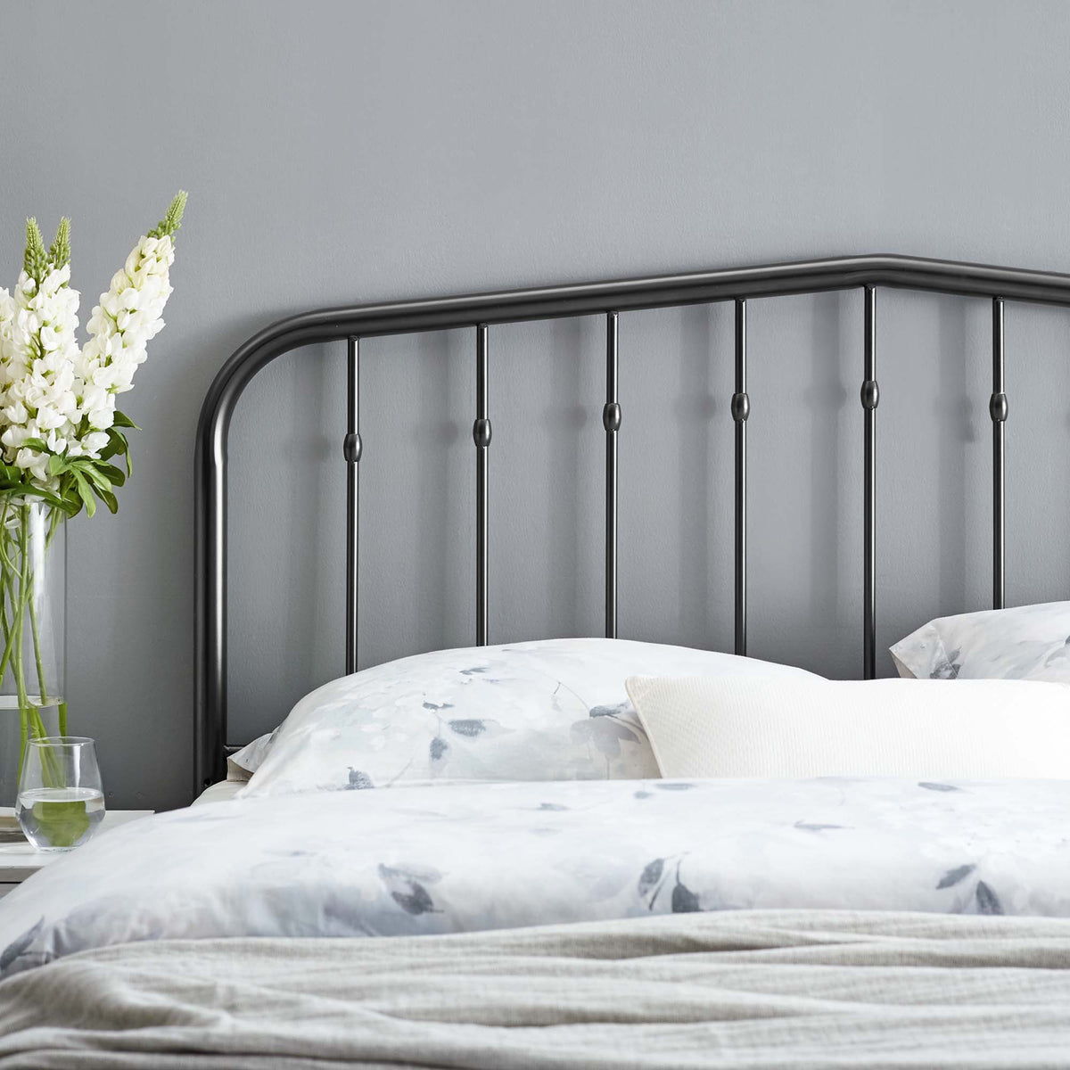 Lennon Black Metal King Headboard - Ornate Home