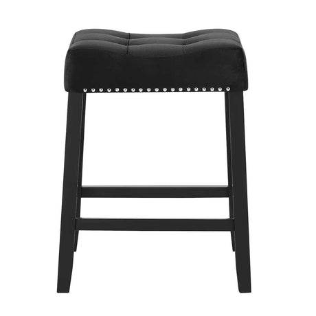Lennon Black Saddle Counter Stool (Set of 2) - Ornate Home
