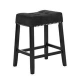 Lennon Black Saddle Counter Stool (Set of 2) - Ornate Home