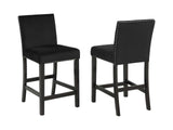 Lennon Black Velvet Counter Height Dining Chair (Set of 2) - Ornate Home