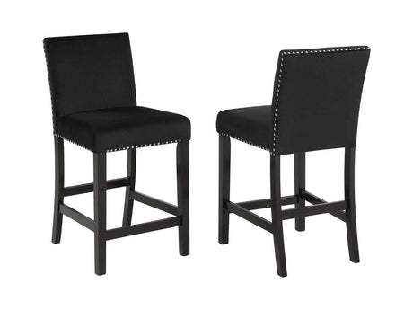 Lennon Black Velvet Counter Height Dining Chair (Set of 2) - Ornate Home