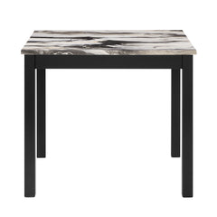 Lennon Brown/Black 5-Piece Faux Marble Top Counter Height Set - Ornate Home