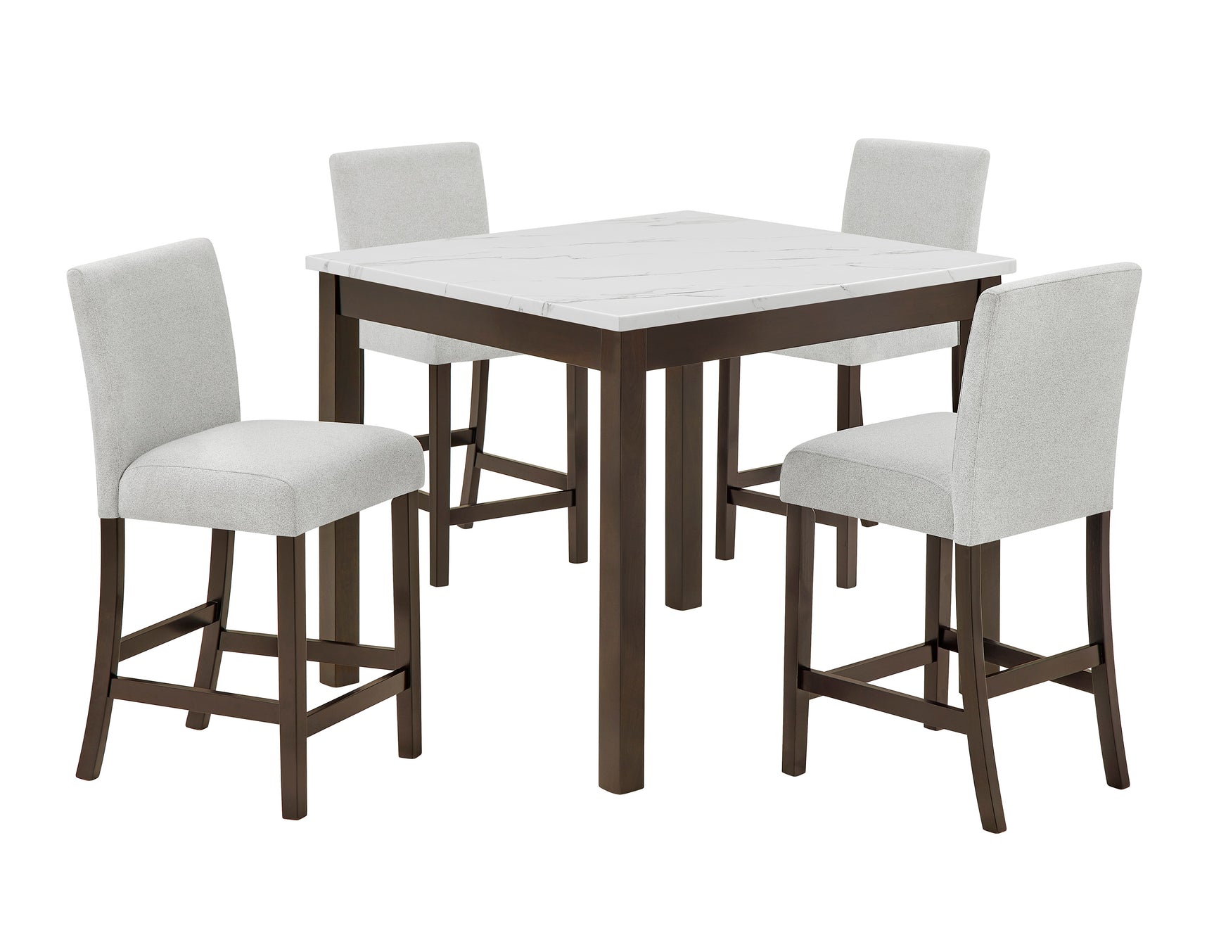 Lennon Brown/Gray 5-Piece Counter Height Dining Set - Ornate Home