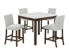 Lennon Brown/Gray 5-Piece Counter Height Dining Set - Ornate Home