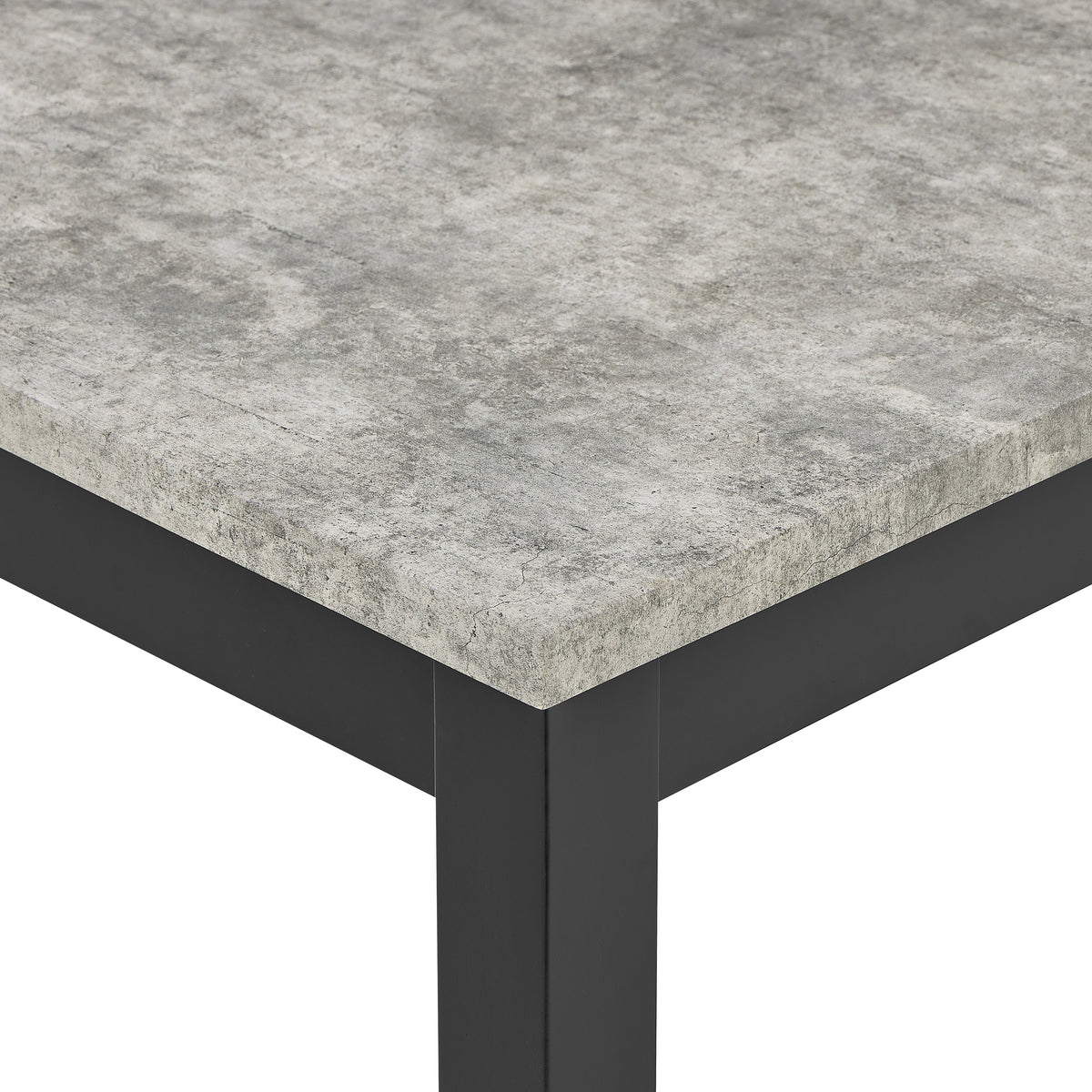 Lennon Ebony/Black Faux Concrete 5-Piece Counter Height Dining Set - Ornate Home