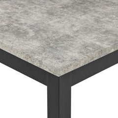 Lennon Ebony/Black Faux Concrete 5-Piece Counter Height Dining Set - Ornate Home