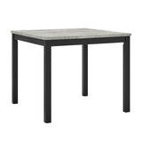 Lennon Ebony/Black Faux Concrete 5-Piece Counter Height Dining Set - Ornate Home