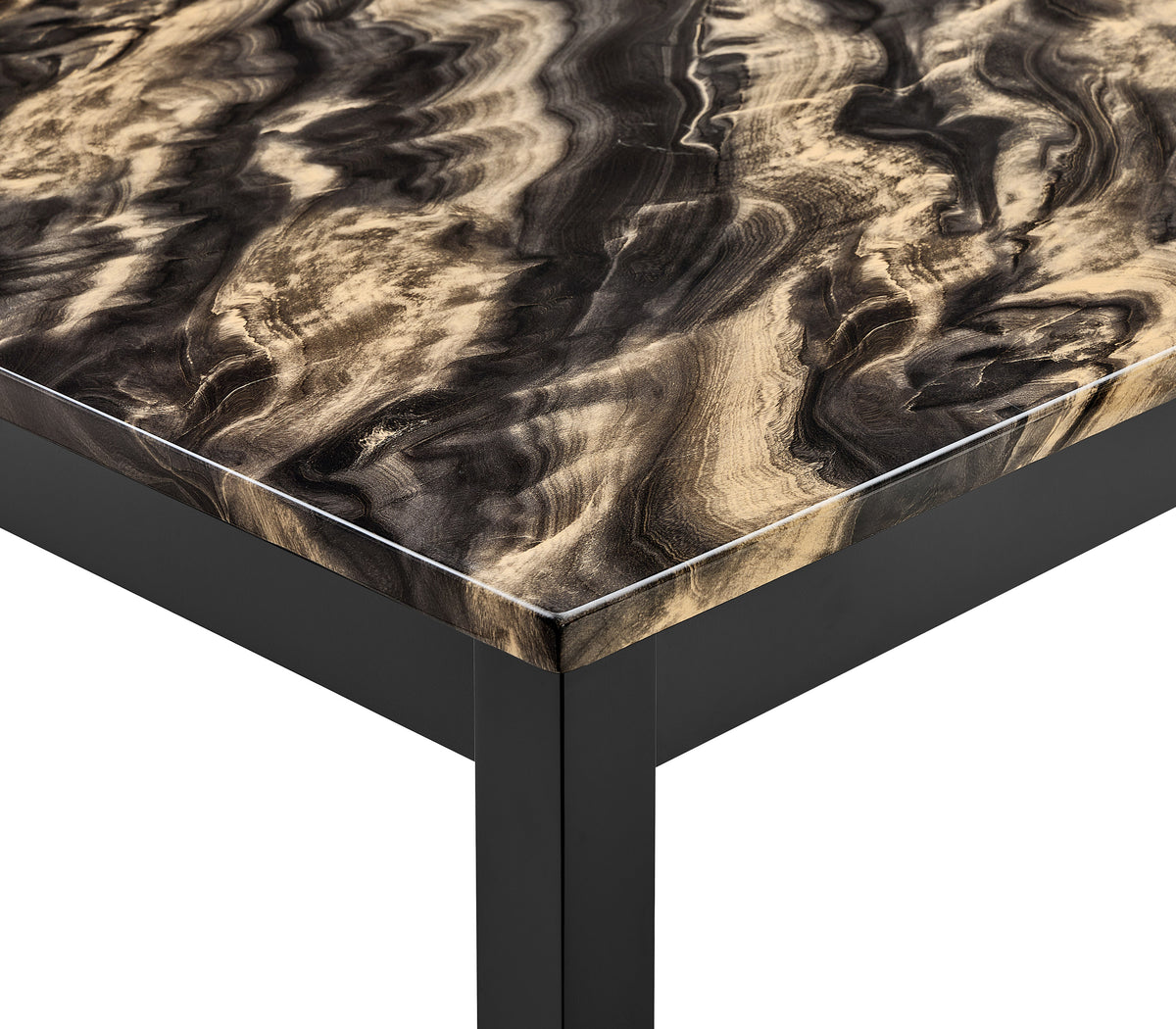 Lennon Gold/Black Faux Marble Top 5-Piece Counter Height Set - Ornate Home