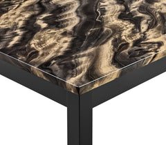 Lennon Gold/Black Faux Marble Top 5-Piece Counter Height Set - Ornate Home