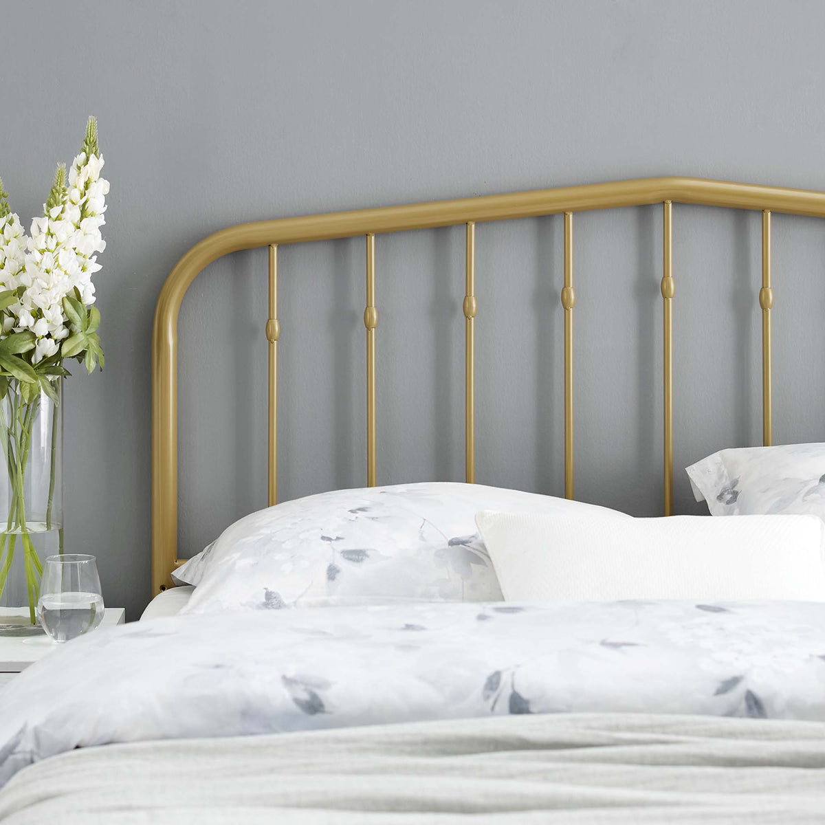 Lennon Gold Metal Queen Headboard - Ornate Home