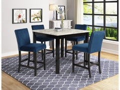 Lennon Royal Blue Counter Height Dining Room Set / 5pc - Ornate Home
