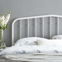 Lennon White Metal Twin Headboard - Ornate Home