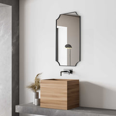 Lennox Black Scalloped Corner Mirror - Ornate Home