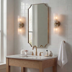 Lennox Brass Scalloped Corner Mirror - Ornate Home