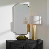 Lennox Brass Scalloped Corner Mirror - Ornate Home
