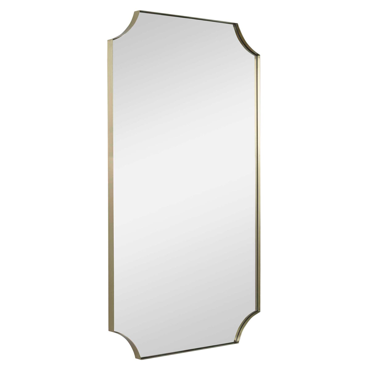 Lennox Brass Scalloped Corner Mirror - Ornate Home