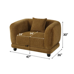 Lennox Brown Chair W/Pillow - Ornate Home