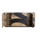 Lennox Brown Four-Door Sideboard - Ornate Home