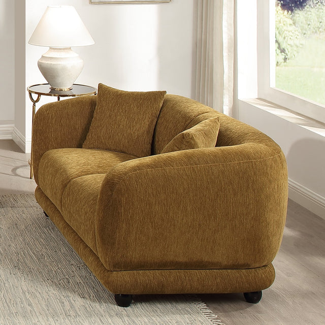 Lennox Brown Loveseat W/2 Pillows - Ornate Home