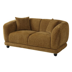 Lennox Brown Loveseat W/2 Pillows - Ornate Home