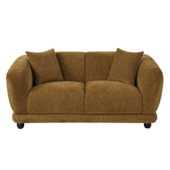 Lennox Brown Loveseat W/2 Pillows - Ornate Home