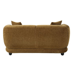 Lennox Brown Loveseat W/2 Pillows - Ornate Home