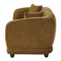 Lennox Brown Loveseat W/2 Pillows - Ornate Home