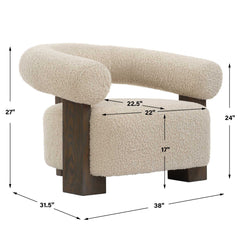 Lennox Brown Shearling Accent Chair - Ornate Home