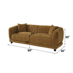 Lennox Brown Sofa W/2 Pillows - Ornate Home