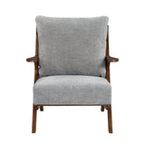 Lennox Gray Pascal brown Accent Chair - Ornate Home