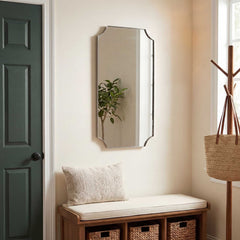 Lennox Nickel Scalloped Corner Mirror - Ornate Home