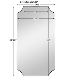 Lennox Nickel Scalloped Corner Mirror - Ornate Home