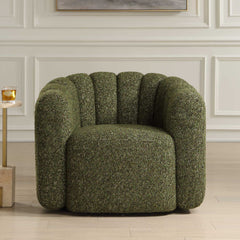 Lenoir Green Upholstered Swivel Chair - Ornate Home
