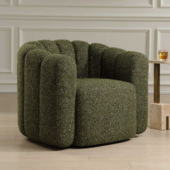 Lenoir Green Upholstered Swivel Chair - Ornate Home